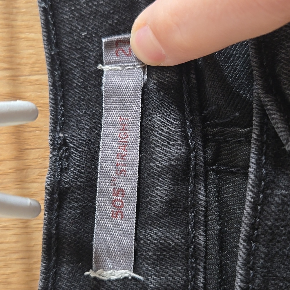 Vintage Levi's 505 Washed Black Syraight Leg Jeans Y2K Grunge Denim Minimalist - Picture 7 of 13